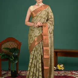 HELLA FASHIONS Woven Design Zari Art Silk Saree-27