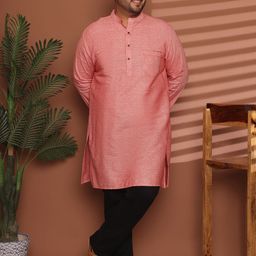 Enchanted Drapes Plus Size Band Collar Pure Cotton Kurta-picture-32