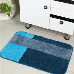 Saral Home Blue & Grey Colourblocked 2000 GSM Bath Rugs-35