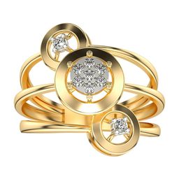 VALANOVA Yellow Gold Plated Sterling Silver Certified 0.13 Ct Lab Grown Diamond Ring-image-72
