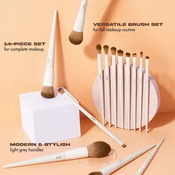JESSUP Set Of 14 Comprehensive Collection Brush Set-Light Gray image 4