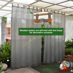 Hippo Loop Curtains with Sun Protection Pack of 2 Charcoal Grey - 4.5FTX4.5FT image 5