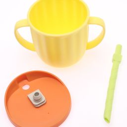 fab n funky Mug With Straw & Twin Handle Yellow & Orange - 330 ml image 5