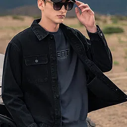 StyleCast x Revolte Men Lightweight Open Front Denim Jacket image 2