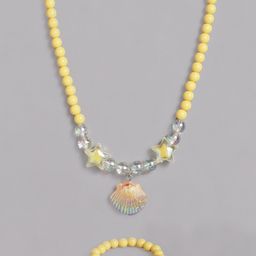 EL REGALO Girls Yellow Beaded Necklace  Bracelet Jewellery Set-image-46