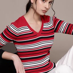 Macy's Karen Scott Women Striped Pure Cotton Pullover-14