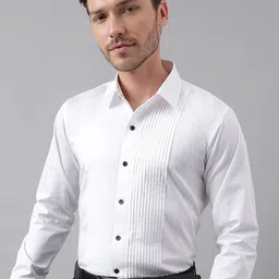 Hancock Men White Slim Fit Tuxedo Shirts-image-87