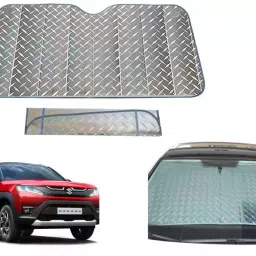 Auto Pearl F284 Dashboard Sun Shade Cover with Suction Cup for Maruti Suzuki Brezza (Grey)-31