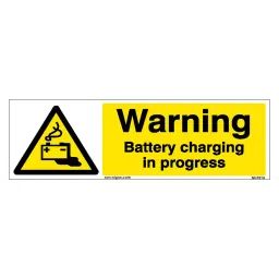 SUNSIGNS Warning Battery Charging In Progress Signages Size 300x100 mm HP Print + Vinyl + Sun Board, SN0116-image-51
