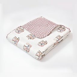 Jinaya's Multicoloured & Multicoloured Floral AC Room 300 GSM Double Bed Dohar-image-5