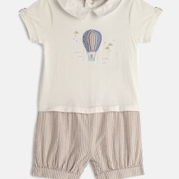 mothercare Boys White Embroidered Pure Cotton Rompers-image-36