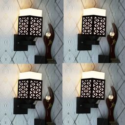 Gojeeva Black Wood Square Shaped Wall Lamp-picture-33