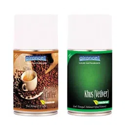 Airance 250 ml Each Freshener Coffee & Khus (Vetiver) Fragrance Automatic Air Freshener Refill Perfume Spray (Pack of 2)-image-104