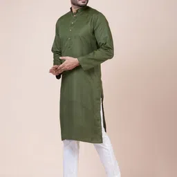 Nawaz's Kurta Men Textured Solid Kurta with Pyjama image 4