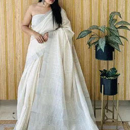 Moda Rapido Checked Zari Silk Blend Designer Saree-picture-19