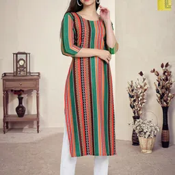 HERE&NOW Women Pack of 2 Ethnic Motifs Printed Crepe Kurta-picture-40