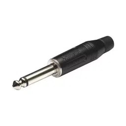 AMPHENOL AUDIO PLUG, 6.35MM JACK, BLACK, 2POLE, ACPM-GB-46
