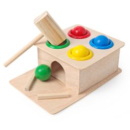 Prime Wooden Hammer Ball Knock Pounding Bench With Box Case - Multicolour-11