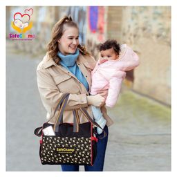 SafeChamp Chick Chick Multipurpose Diaper Bag Cum Mother Bag Diaper Bag   - Black-image-86