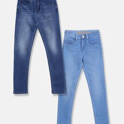 Tales & Stories Pack Of 2 Washed Button Down Jeans - Light Blue-image-96