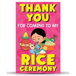 Zyozi Rice Ceremony Theme Thank You Tags Pink - Pack of 30-image-82
