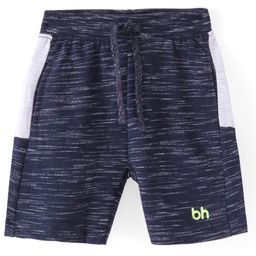 Babyhug Cotton Looper Knit Mid Thigh Shorts Text Print -Navy-image-35