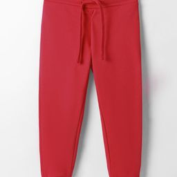 UCB Cotton Blend Knit Full Length Solid Track Pant - Red-image-59