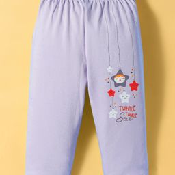 Tango Interlock Knit Full Length Lounge Pant With Star Print - Light Blue-image-83