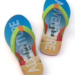 Pine Kids Flip Flops With Text Print - Blue-image-49