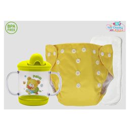 The Cheeky Kidzz Baby Pocket Style Button Reusable Cloth Diaper With Bamboo Microfiber Insert With Printed Spout Sipper BPA Free - 200 ml-84
