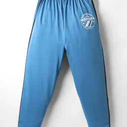 Taeko Single Jersey Knit Full Length Track Pant With Text Print - Light Blue-picture-17