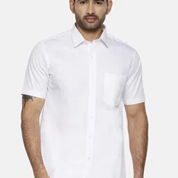 Ramraj Men Spread Collar Solid Cotton Casual Shirt-image-38