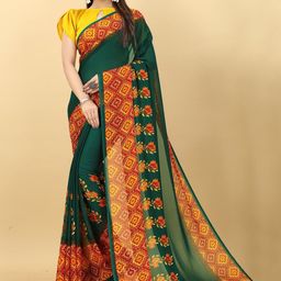 Styleveda Floral Printed Pure Georgette Saree-image-38