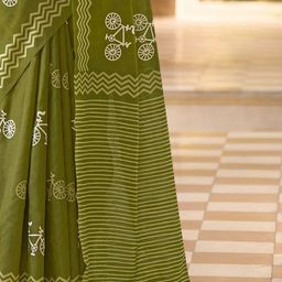 Anouk Rustic Bagh Silk Blend Block Print Saree image 2