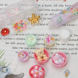 Yellow Bee Resin Craft Set with Mixed Beads and Glitter Sequins, 2 Sets, Pink & Blue image 3