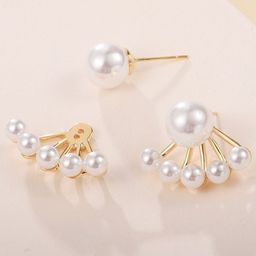 Celestria Pearls Beaded Korean Contemporary Drop Earrings-33