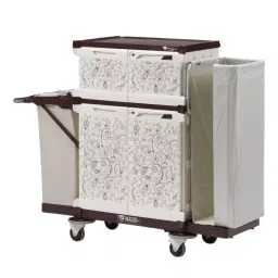 Roots Magic Art Housekeeping Trolley White & Black Aluminium without Bags, TTM262R02N0120S-image-6
