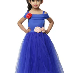 Wish little Girls Net Fit and Flare Maxi Dress-24