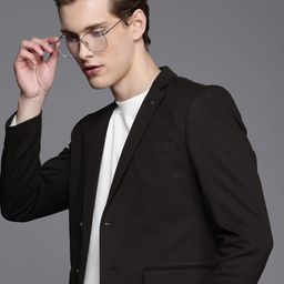 Allen Solly Self Design Textured Single-Breasted Smart Casual Blazer-picture-30