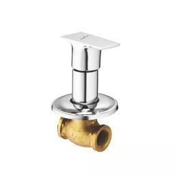 Jabra Concealed Stop Cock (M) Bright Series Brass Chrome Finish Wall Mount 15 mm Silver-image-96