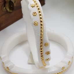 SATTIK Pack of 2 Plastic Gold-plated Shakha Pola Bangle-image-34