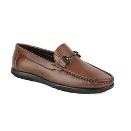 BRATVA Men Tan Synthetic Leather Loafers-image-11
