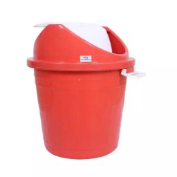 Fulcrum 30 L Red Plastic Swing Lid Dustbin-5