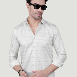 ALMATY Nikon Comfort Geometric Printed Slim Fit Cotton Shirt-image-70