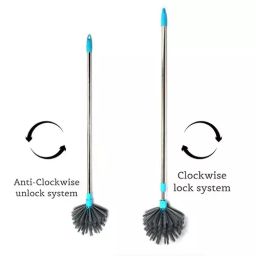 DeoDap Stainless Steel & Multicolor Cobweb Brush with Extendable Handle, 4021 image 3