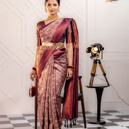 Shriyangan Floral Zari Pure Silk Kanjeevaram Saree-image-31