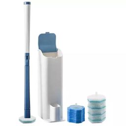 Toilet Disposable Toilet Cleaning Wand Scrubber Starter Kit with 8 Toilet Refills and Holder, 4711-12