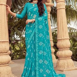 Styleveda Paisley Poly Georgette Designer Saree-image-21