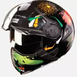 Studds N10 Black Large (580 mm) Flip Off-Full Face Helmet, Downtown D2 Decor-image-51