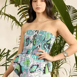 Uptownie Smocked Bandeau Asymmetrical Top-image-18